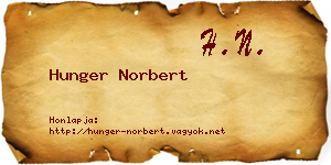 Hunger Norbert névjegykártya