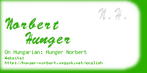 norbert hunger business card